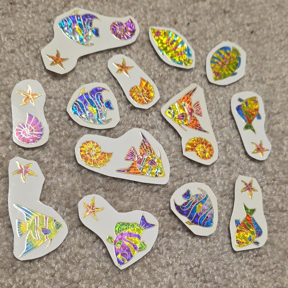 FREE w/ 2+ ITEMS | Colorful Glittery Fish Stickers